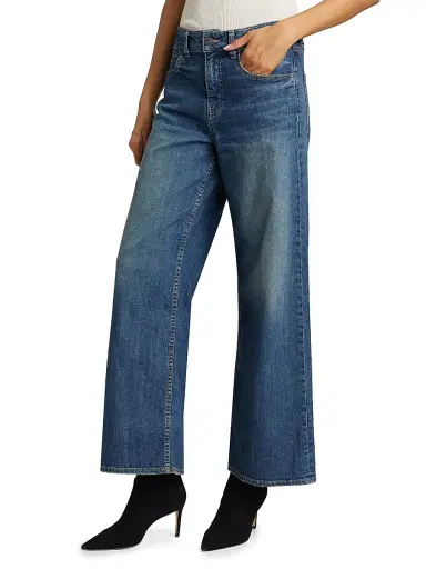 Nili Lotan Women's Marlene Mid-Rise Cropped Wide-Leg Jeans | Thumbnail 4 Nili Lotan Women's Marlene Mid-Rise Cropped Wide-Leg Jeans | Thumbnail 4