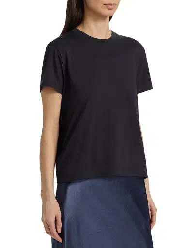 Vince Women's Crewneck Pima Cotton T-Shirt - Coastal Blue - Size XXS | Thumbnail 4 Vince Women's Crewneck Pima Cotton T-Shirt - Coastal Blue - Size XXS | Thumbnail 4