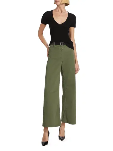 Nili Lotan Women's Megan Brushed Stretch Twill Wide-Leg Pants - Camo | Thumbnail 2 Nili Lotan Women's Megan Brushed Stretch Twill Wide-Leg Pants - Camo | Thumbnail 2