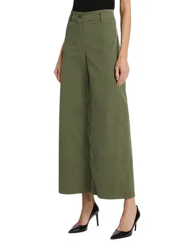 Nili Lotan Women's Megan Brushed Stretch Twill Wide-Leg Pants - Camo | Thumbnail 4 Nili Lotan Women's Megan Brushed Stretch Twill Wide-Leg Pants - Camo | Thumbnail 4