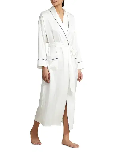 Polo Ralph Lauren Women's Belted Silk-Blend Robe | Thumbnail 2 Polo Ralph Lauren Women's Belted Silk-Blend Robe | Thumbnail 2