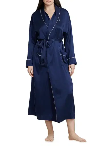 Polo Ralph Lauren Women's Belted Silk-Blend Robe | Thumbnail 3 Polo Ralph Lauren Women's Belted Silk-Blend Robe | Thumbnail 3