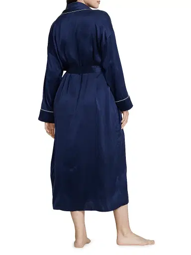 Polo Ralph Lauren Women's Belted Silk-Blend Robe | Thumbnail 4 Polo Ralph Lauren Women's Belted Silk-Blend Robe | Thumbnail 4