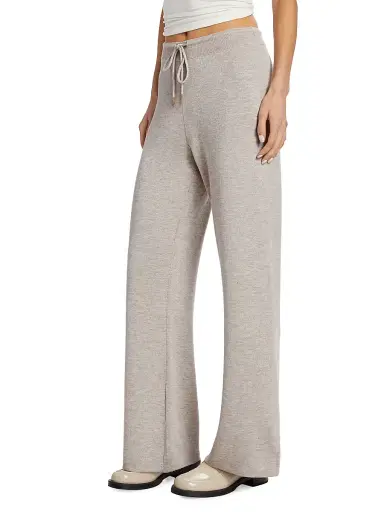 Stellae Dux Women's Double-Knit Wide-Leg Drawstring Pants - Heather Coconut | Thumbnail 4 Stellae Dux Women's Double-Knit Wide-Leg Drawstring Pants - Heather Coconut | Thumbnail 4