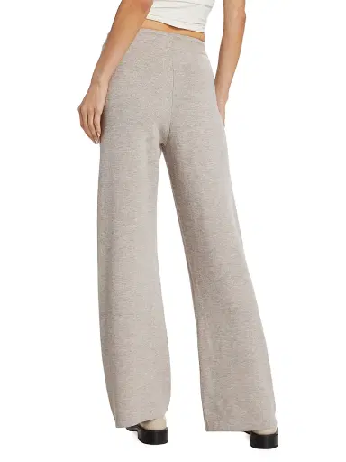 Stellae Dux Women's Double-Knit Wide-Leg Drawstring Pants - Heather Coconut | Thumbnail 5 Stellae Dux Women's Double-Knit Wide-Leg Drawstring Pants - Heather Coconut | Thumbnail 5