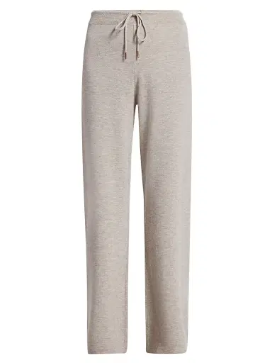 Stellae Dux Women's Double-Knit Wide-Leg Drawstring Pants - Heather Coconut | Thumbnail 1 Stellae Dux Women's Double-Knit Wide-Leg Drawstring Pants - Heather Coconut | Thumbnail 1