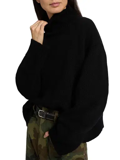 Nili Lotan Women's Omaria Wool Turtleneck Sweater - Black | Thumbnail 6 Nili Lotan Women's Omaria Wool Turtleneck Sweater - Black | Thumbnail 6