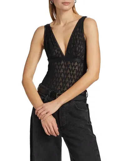 Wolford Women's Sheer Logo Bodysuit - Black | Thumbnail 3 Wolford Women's Sheer Logo Bodysuit - Black | Thumbnail 3