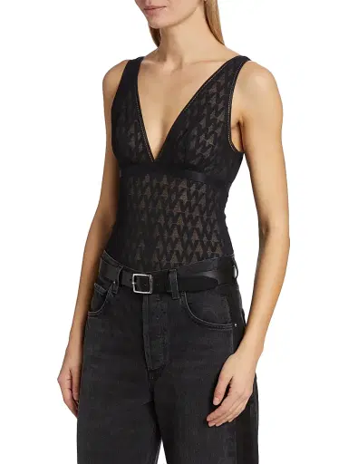 Wolford Women's Sheer Logo Bodysuit - Black | Thumbnail 4 Wolford Women's Sheer Logo Bodysuit - Black | Thumbnail 4