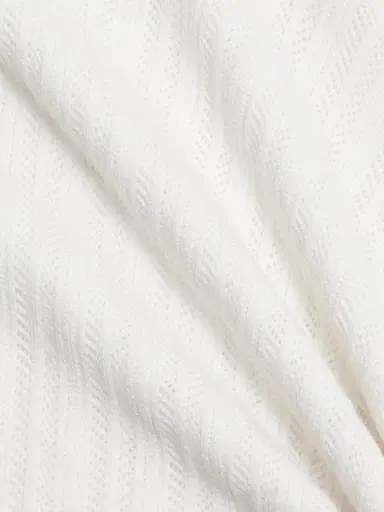 Vince Women's Pointelle Wool-Blend V-Neck Sweater - Off White | Thumbnail 7 Vince Women's Pointelle Wool-Blend V-Neck Sweater - Off White | Thumbnail 7