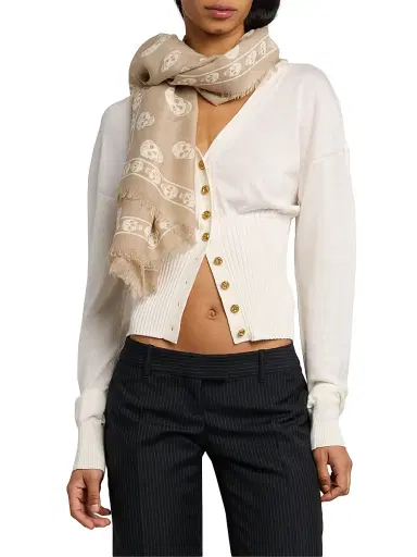 Alexander McQueen Women's Skull Wool Scarf | Thumbnail 2 Alexander McQueen Women's Skull Wool Scarf | Thumbnail 2