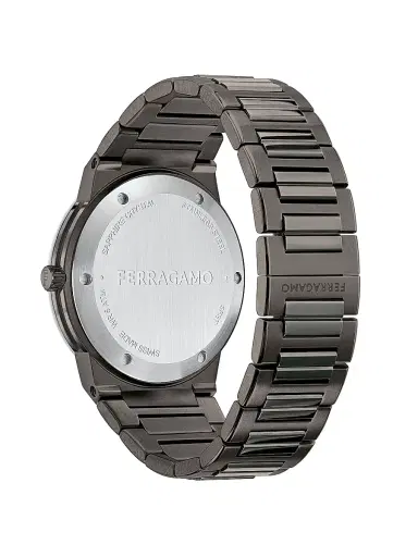 FERRAGAMO Men's Infinity Sapphire IP Gunmetal-Plated Stainless Steel Bracelet Watch/41MM - Grey Gold | Thumbnail 4 FERRAGAMO Men's Infinity Sapphire IP Gunmetal-Plated Stainless Steel Bracelet Watch/41MM - Grey Gold | Thumbnail 4