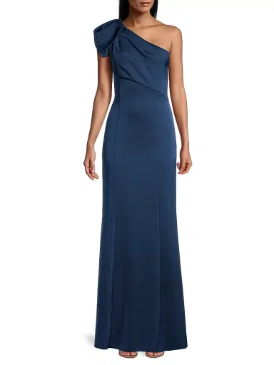 Aidan Mattox Women's One-Shoulder Mermaid Gown - Twilight Blue | Thumbnail 2 Aidan Mattox Women's One-Shoulder Mermaid Gown - Twilight Blue | Thumbnail 2