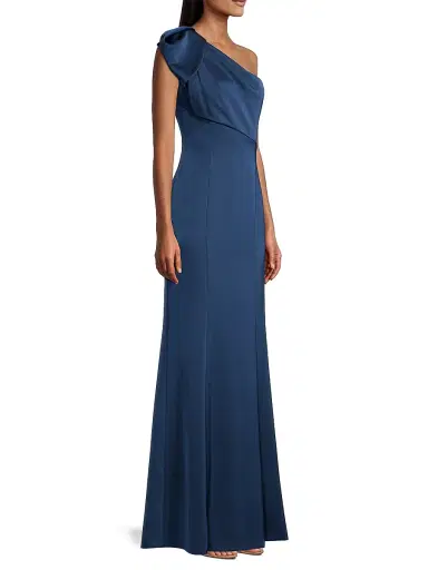 Aidan Mattox Women's One-Shoulder Mermaid Gown - Twilight Blue | Thumbnail 4 Aidan Mattox Women's One-Shoulder Mermaid Gown - Twilight Blue | Thumbnail 4