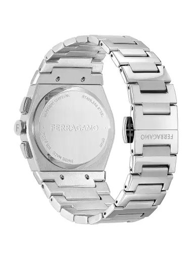 FERRAGAMO Men's Vega Chrono Stainless Steel Bracelet Watch/42MM - Silver Black | Thumbnail 4 FERRAGAMO Men's Vega Chrono Stainless Steel Bracelet Watch/42MM - Silver Black | Thumbnail 4