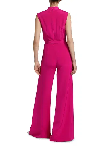 Adam Lippes Women's Blythe Wide-Leg Silk Jumpsuit - Magenta | Thumbnail 5 Adam Lippes Women's Blythe Wide-Leg Silk Jumpsuit - Magenta | Thumbnail 5
