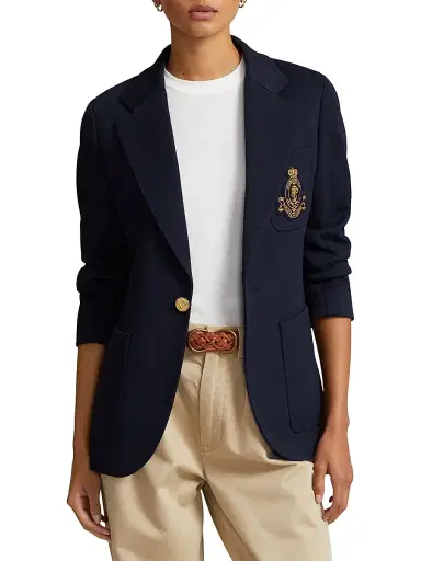 Polo Ralph Lauren Women's Double-Knit One-Button Blazer | Thumbnail 4 Polo Ralph Lauren Women's Double-Knit One-Button Blazer | Thumbnail 4