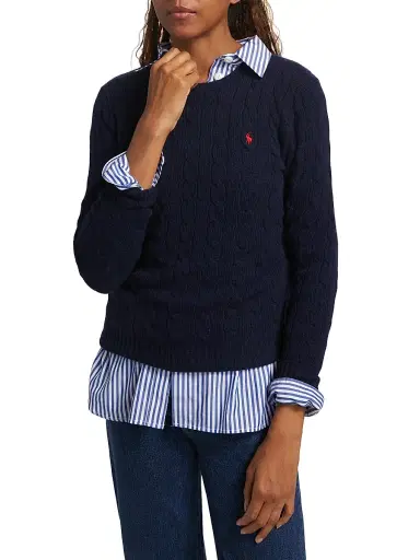 Polo Ralph Lauren Women's Julianna Cable-Knit Sweater - Hunter Navy | Thumbnail 3 Polo Ralph Lauren Women's Julianna Cable-Knit Sweater - Hunter Navy | Thumbnail 3