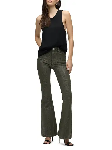 Hudson Jeans Women's Holly High-Rise Flared Jeans - Cypress Glitter | Thumbnail 2 Hudson Jeans Women's Holly High-Rise Flared Jeans - Cypress Glitter | Thumbnail 2