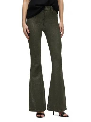 Hudson Jeans Women's Holly High-Rise Flared Jeans - Cypress Glitter | Thumbnail 4 Hudson Jeans Women's Holly High-Rise Flared Jeans - Cypress Glitter | Thumbnail 4