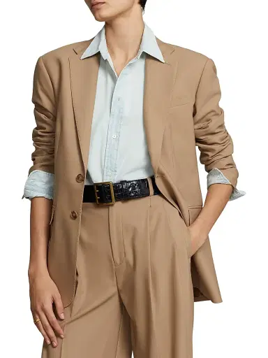 Polo Ralph Lauren Women's Wool Blend Blazer - Camel | Thumbnail 3 Polo Ralph Lauren Women's Wool Blend Blazer - Camel | Thumbnail 3