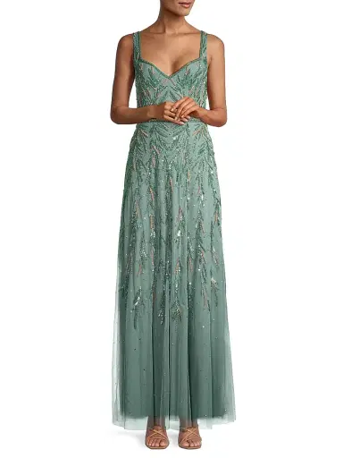 Aidan Mattox Women's Sequined Mermaid Gown - Dark Sage | Thumbnail 2 Aidan Mattox Women's Sequined Mermaid Gown - Dark Sage | Thumbnail 2