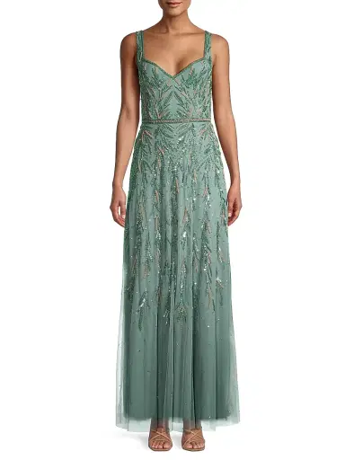 Aidan Mattox Women's Sequined Mermaid Gown - Dark Sage | Thumbnail 3 Aidan Mattox Women's Sequined Mermaid Gown - Dark Sage | Thumbnail 3