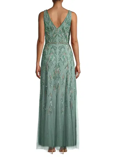 Aidan Mattox Women's Sequined Mermaid Gown - Dark Sage | Thumbnail 5 Aidan Mattox Women's Sequined Mermaid Gown - Dark Sage | Thumbnail 5