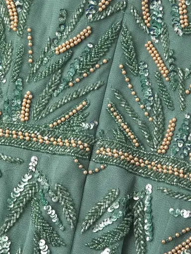 Aidan Mattox Women's Sequined Mermaid Gown - Dark Sage | Thumbnail 6 Aidan Mattox Women's Sequined Mermaid Gown - Dark Sage | Thumbnail 6