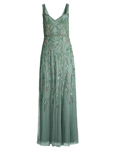 Aidan Mattox Women's Sequined Mermaid Gown - Dark Sage | Thumbnail 1 Aidan Mattox Women's Sequined Mermaid Gown - Dark Sage | Thumbnail 1