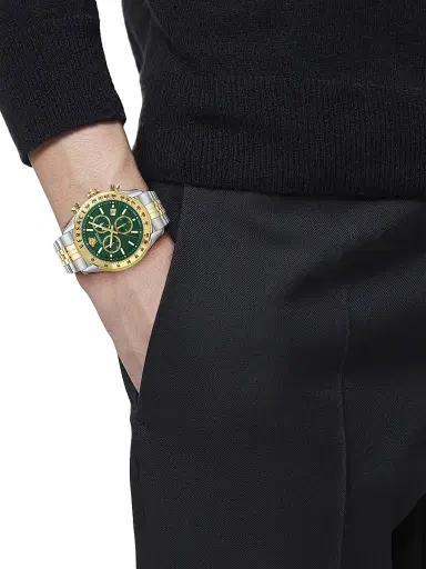 Versace Men's Chrono Master Stainless Steel Bracelet Watch/44MM - Two Tone Green | Thumbnail 2 Versace Men's Chrono Master Stainless Steel Bracelet Watch/44MM - Two Tone Green | Thumbnail 2