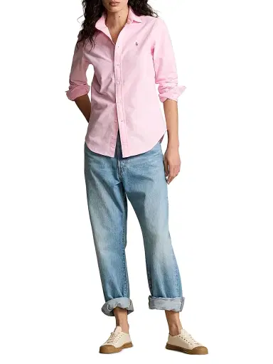 Polo Ralph Lauren Women's Slim-Fit Cotton Oxford Shirt - Bath Pink | Thumbnail 2 Polo Ralph Lauren Women's Slim-Fit Cotton Oxford Shirt - Bath Pink | Thumbnail 2