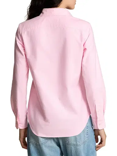 Polo Ralph Lauren Women's Slim-Fit Cotton Oxford Shirt - Bath Pink | Thumbnail 4 Polo Ralph Lauren Women's Slim-Fit Cotton Oxford Shirt - Bath Pink | Thumbnail 4