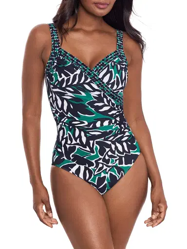 Miraclesuit Swim Women's Palma Verde Sanibel Draped One-Piece Swimsuit - Black Multi | Thumbnail 4 Miraclesuit Swim Women's Palma Verde Sanibel Draped One-Piece Swimsuit - Black Multi | Thumbnail 4