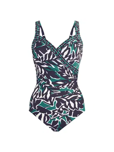 Miraclesuit Swim Women's Palma Verde Sanibel Draped One-Piece Swimsuit - Black Multi | Thumbnail 1 Miraclesuit Swim Women's Palma Verde Sanibel Draped One-Piece Swimsuit - Black Multi | Thumbnail 1