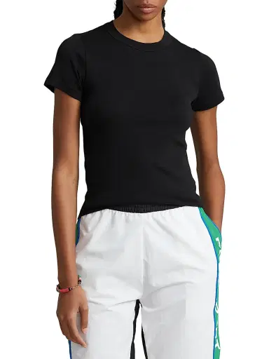 Polo Ralph Lauren Women's Rib-Knit Crewneck T-Shirt | Thumbnail 3 Polo Ralph Lauren Women's Rib-Knit Crewneck T-Shirt | Thumbnail 3