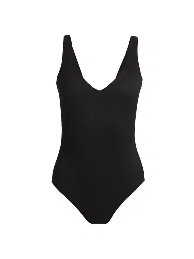 Spanx Women's Piqué Shaping One-Piece Swimsuit - Very Black - Size Small | Thumbnail 1 Spanx Women's Piqué Shaping One-Piece Swimsuit - Very Black - Size Small | Thumbnail 1