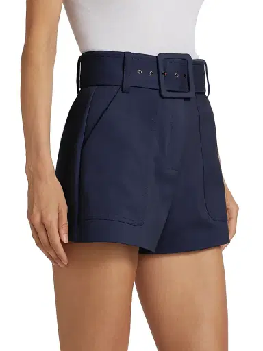 Ramy Brook Women's Kasey Belted High-Rise Shorts - Navy | Thumbnail 4 Ramy Brook Women's Kasey Belted High-Rise Shorts - Navy | Thumbnail 4