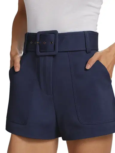 Ramy Brook Women's Kasey Belted High-Rise Shorts - Navy | Thumbnail 6 Ramy Brook Women's Kasey Belted High-Rise Shorts - Navy | Thumbnail 6