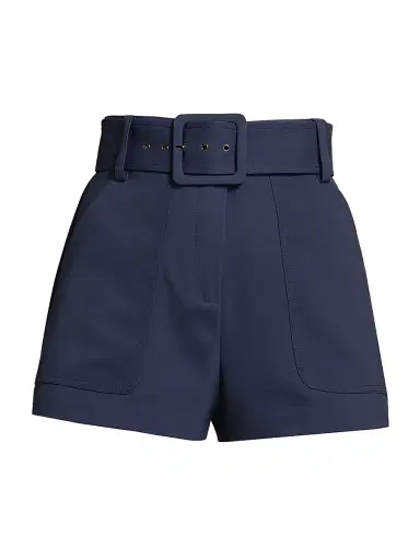 Ramy Brook Women's Kasey Belted High-Rise Shorts - Navy | Thumbnail 1 Ramy Brook Women's Kasey Belted High-Rise Shorts - Navy | Thumbnail 1