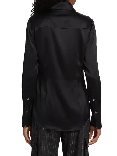 Ramy Brook Women's Victoria Satin Shirt - Black | Thumbnail 5 Ramy Brook Women's Victoria Satin Shirt - Black | Thumbnail 5
