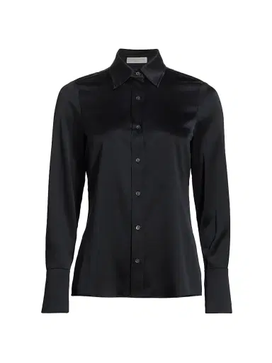 Ramy Brook Women's Victoria Satin Shirt - Black | Thumbnail 1 Ramy Brook Women's Victoria Satin Shirt - Black | Thumbnail 1