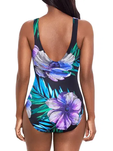 Miraclesuit Swim Women's Flora Aura Its A Wrap One-Piece Swimsuit - Black Multi - Size 14 | Thumbnail 4 Miraclesuit Swim Women's Flora Aura Its A Wrap One-Piece Swimsuit - Black Multi - Size 14 | Thumbnail 4