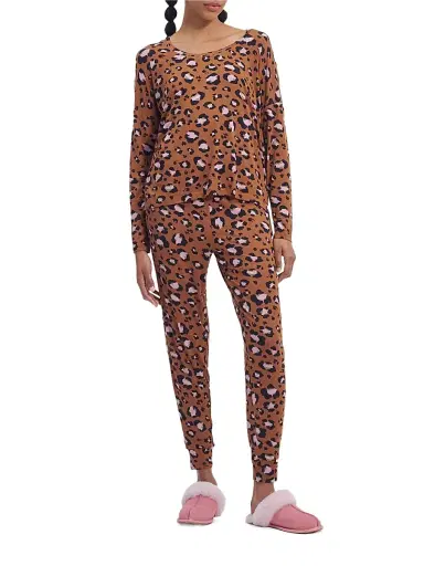 UGG Women's Ecovero Jersey Printed Pajama Set - Cedar Bark Leopard - Size XS | Thumbnail 2 UGG Women's Ecovero Jersey Printed Pajama Set - Cedar Bark Leopard - Size XS | Thumbnail 2