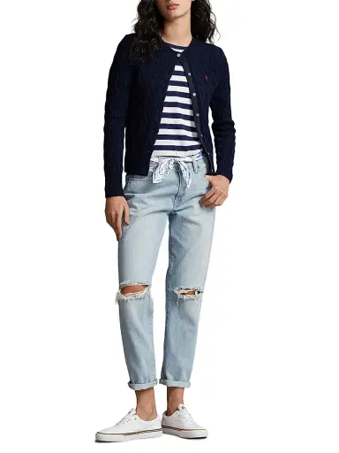 Polo Ralph Lauren Women's Cable-Knit Cardigan - Hunter Navy | Thumbnail 2 Polo Ralph Lauren Women's Cable-Knit Cardigan - Hunter Navy | Thumbnail 2