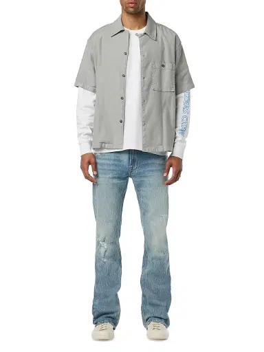 Hudson Jeans Men's Walker Distressed Stretch Flare Jeans - Resort | Thumbnail 2 Hudson Jeans Men's Walker Distressed Stretch Flare Jeans - Resort | Thumbnail 2