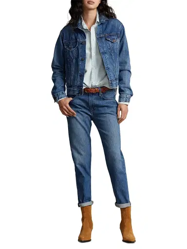 Polo Ralph Lauren Women's Denim Trucker Jacket - Meuse Wash | Thumbnail 2 Polo Ralph Lauren Women's Denim Trucker Jacket - Meuse Wash | Thumbnail 2