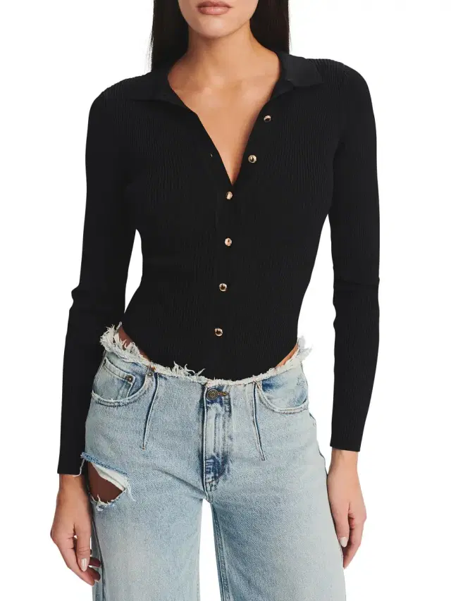 Women's Nala Ribbed Knit Bodysuit - Black Women's Nala Ribbed Knit Bodysuit - Black