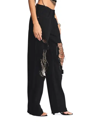 Retrofête Women's Marlowe Jeans - Raven Black | Thumbnail 2 Retrofête Women's Marlowe Jeans - Raven Black | Thumbnail 2