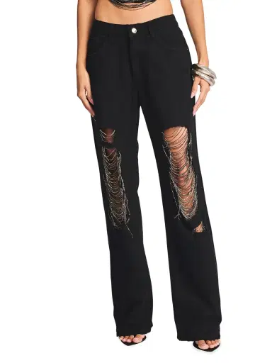 Retrofête Women's Marlowe Jeans - Raven Black | Thumbnail 5 Retrofête Women's Marlowe Jeans - Raven Black | Thumbnail 5